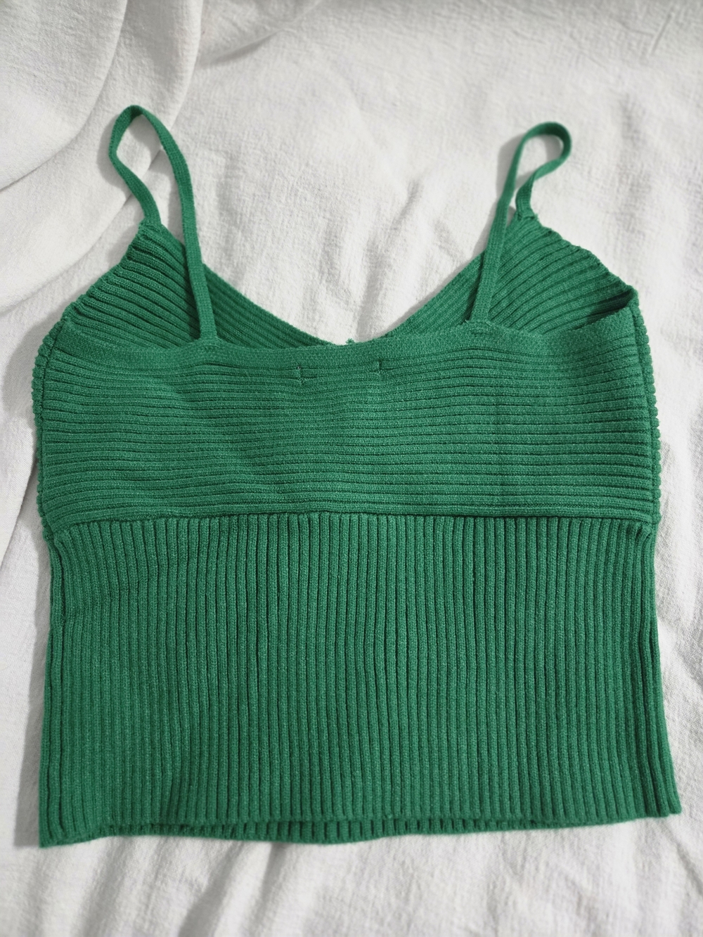 Green Ribbed Knit Cami - Picture 2 of 4
